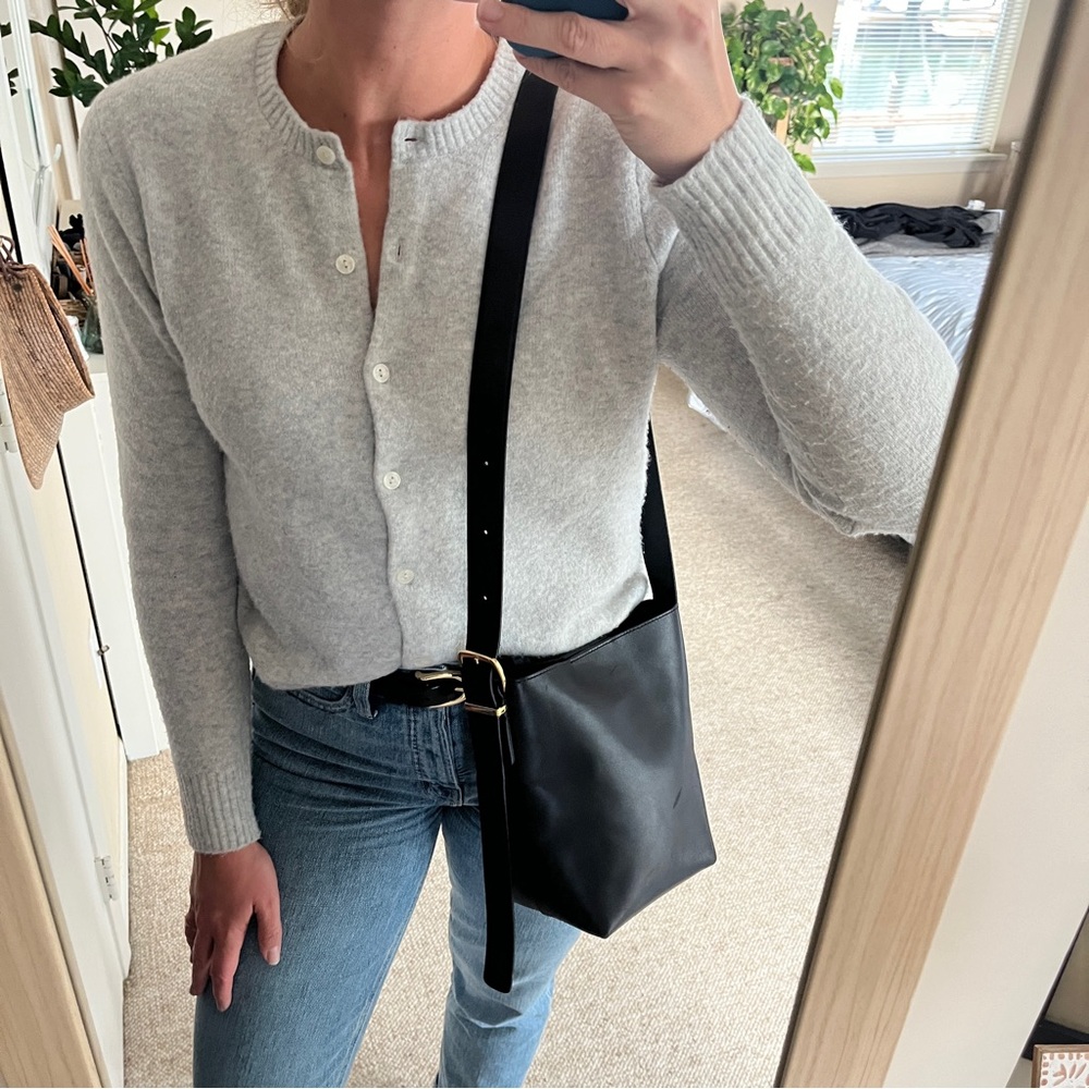 Madewell The Essential Mini Bucket Tote Crossbody Black Leather - Picture 14 of 14